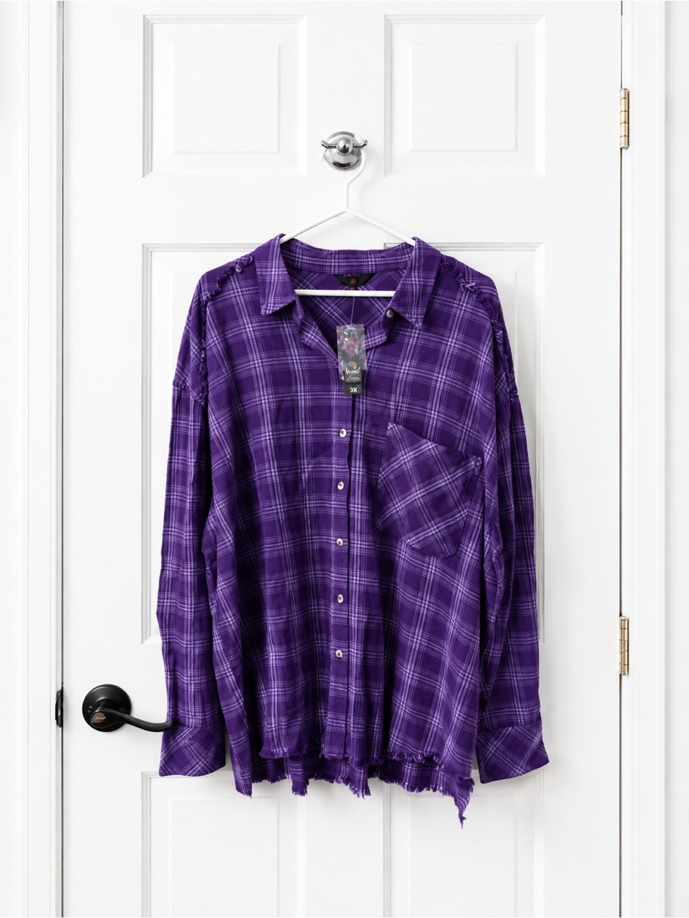 NOBO Purple Plaid Button-Down Shirt